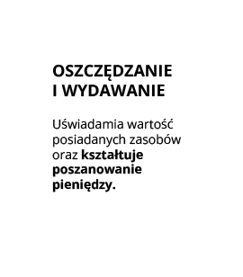 Oszczędzanie i wydawanie uświadamia wartość posiadanych zasobów oraz kształtuje poszanowanie pieniędzy.